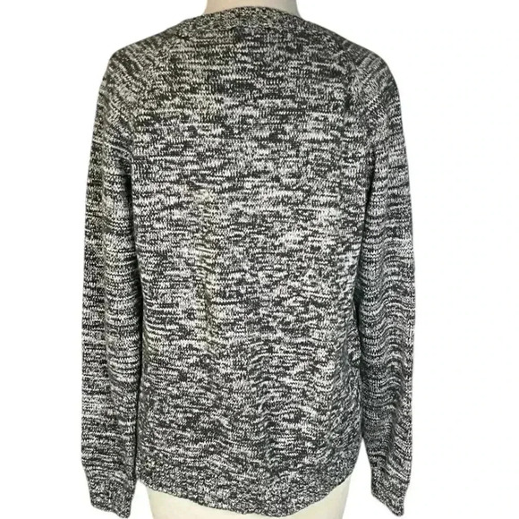 LANDS END Drifter Chunky Cable Knit Sweater Gray with White 100% Baumwolle - Picture 4 of 11